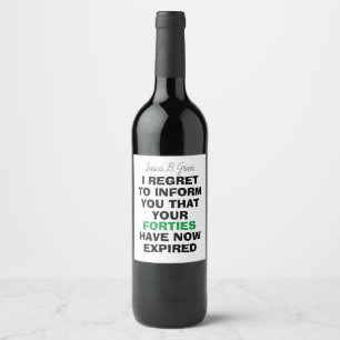 Funny Milestone Birthday Gift, 50th Wine Label