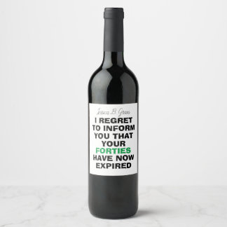 Funny Milestone Birthday Gift, 50th Wine Label