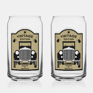 Funny Milestone Birthday Over The Hill Can Glass