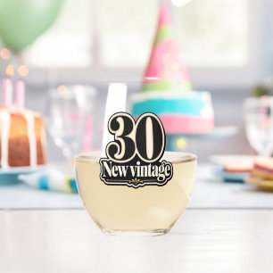Funny Milestone Birthday Wine Glass   Vintage Age 