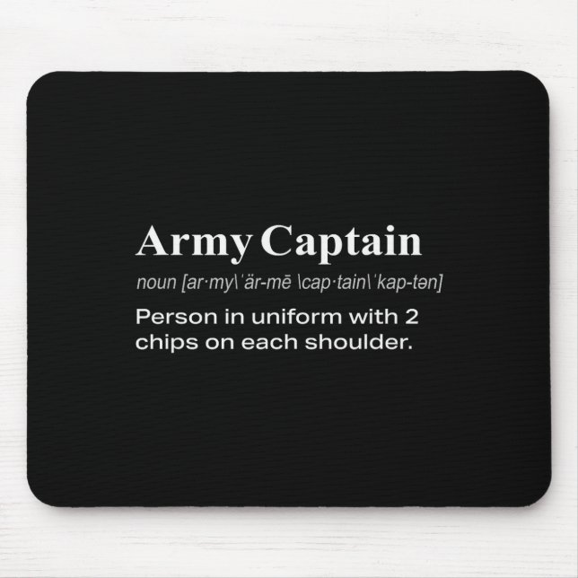 Funny Military Army Captain Definition Gift  Mouse Mat (Front)