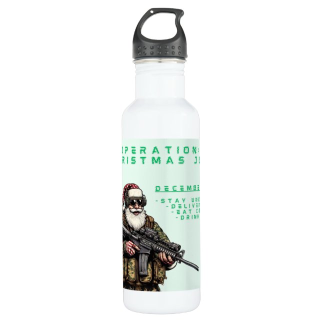 Funny Military/Christmas Santa 710 Ml Water Bottle (Front)