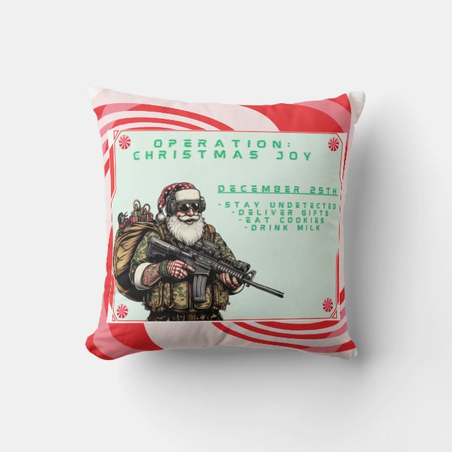Funny Military/Christmas Santa Cushion (Front)