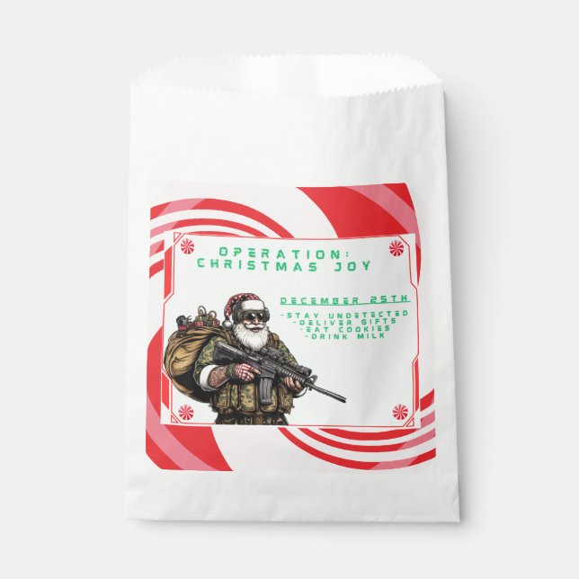Funny Military/Christmas Santa Favour Bags (Front)