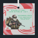 Funny Military/Christmas Santa Glass Tree Decoration<br><div class="desc">Never fail</div>