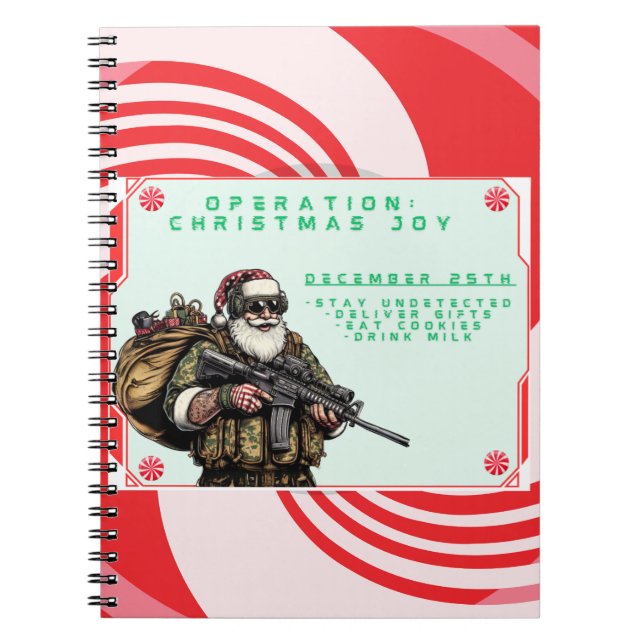 Funny Military/Christmas Santa Notebook (Front)