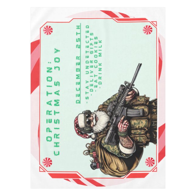 Funny Military/Christmas Santa Tablecloth (Front)
