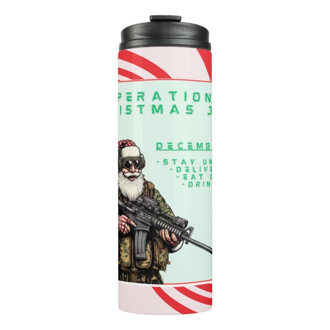 Funny Military/Christmas Santa Thermal Tumbler (Front)