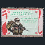 Funny Military/Christmas Santa Throw Blanket<br><div class="desc">Never fail</div>