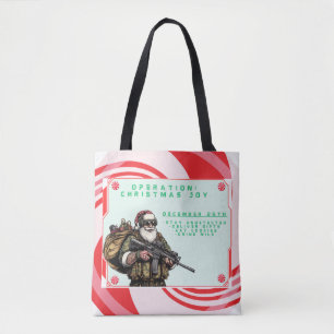 Funny Military/Christmas Santa Tote Bag