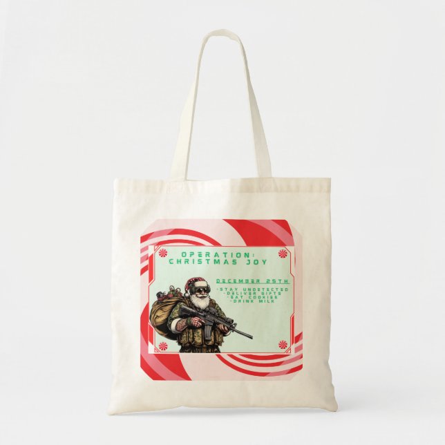 Funny Military/Christmas Santa Tote Bag (Front)