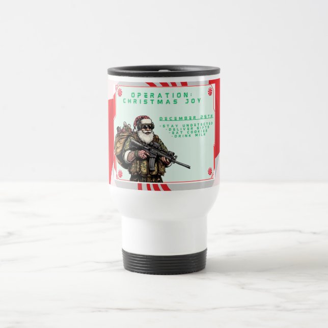 Funny Military/Christmas Santa Travel Mug (Center)