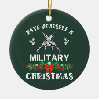 Funny Military Christmas Saying Ceramic Tree Decoration