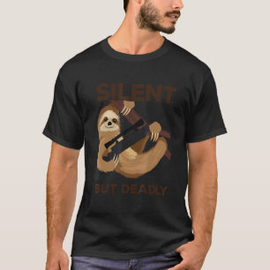 Funny Military Sloth Sniper Silent But Deadly T-Shirt