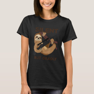 Funny Military Sloth Sniper Silent But Deadly T-Shirt