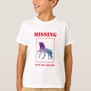 funny milk carton missing unicorn shirt design