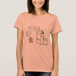 Funny Milk & Ginger Kids White T w/ Blue Sleeve T-Shirt