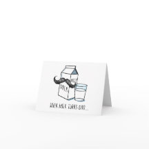Funny Milk & Moustache Note Card
