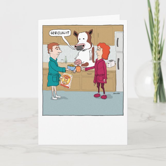 Funny Milking the Cow Happy Anniversary Card (Front)