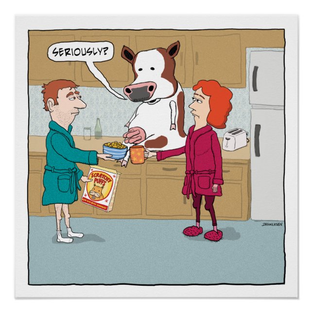 Funny Milking the Cow Poster (Front)