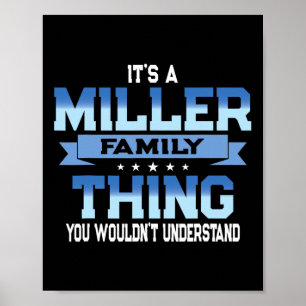 Funny Miller Family Reunion Tee Matching Vacation Poster