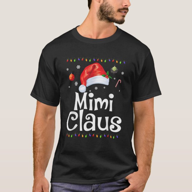 Funny Mimi Claus Christmas  Pyjamas Santa Gift  T-Shirt (Front)