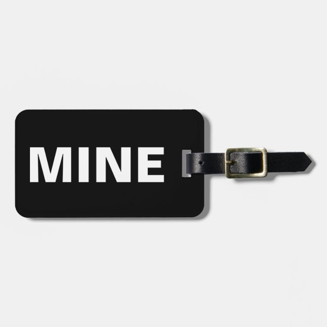 Funny Mine Black Luggage Tag (Front Horizontal)
