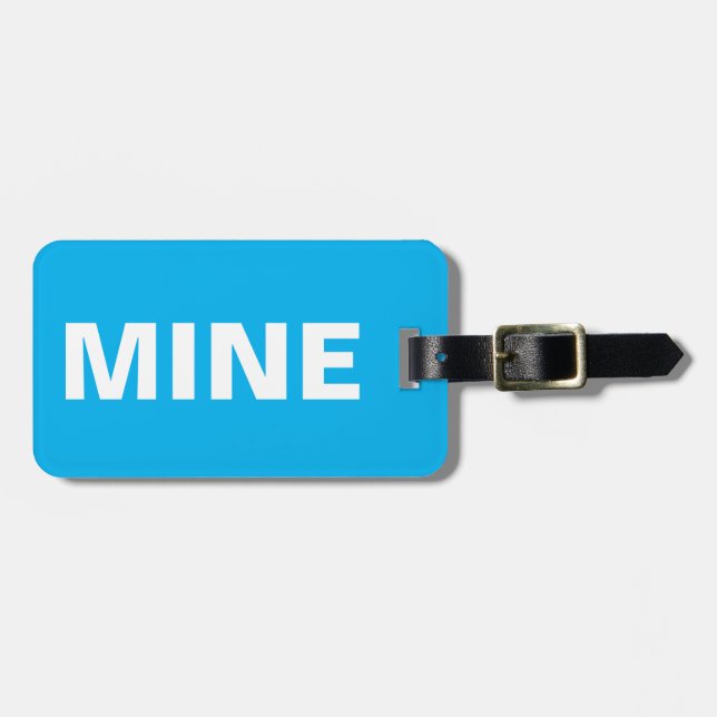 Funny Mine Blue Luggage Tag (Front Horizontal)