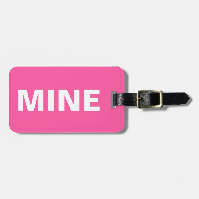 Funny Mine Pink Luggage Tag (Front Horizontal)