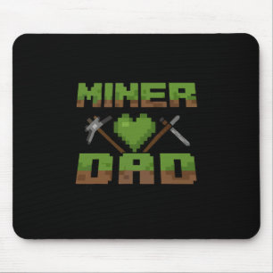 Funny Miner Dad Birthday Boy Party Video Gamer Pix Mouse Mat