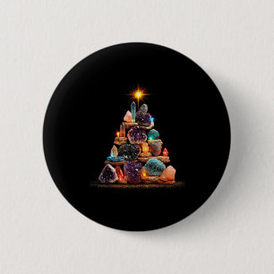 Funny Minerals Christmas Tree Graphic Crystals 6 Cm Round Badge