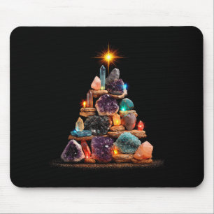Funny Minerals Christmas Tree Graphic Crystals Mouse Mat