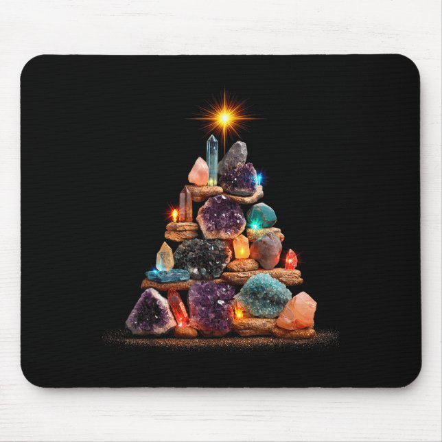 Funny Minerals Christmas Tree Graphic Crystals  Mouse Mat (Front)