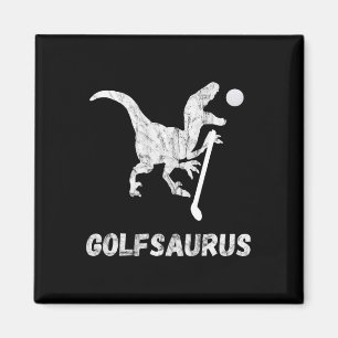 Funny Mini Golf Player Golf Dinosaur Golfer T-rex  Magnet