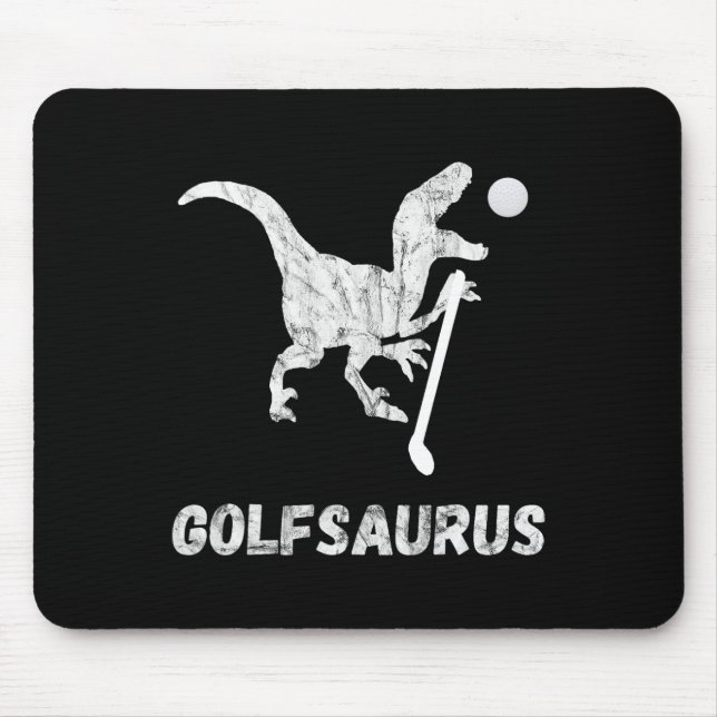 Funny Mini Golf Player Golf Dinosaur Golfer T-rex  Mouse Mat (Front)