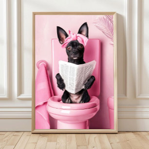 Funny Mini Pinscher Bathroom Print â€“ Toilet Wall