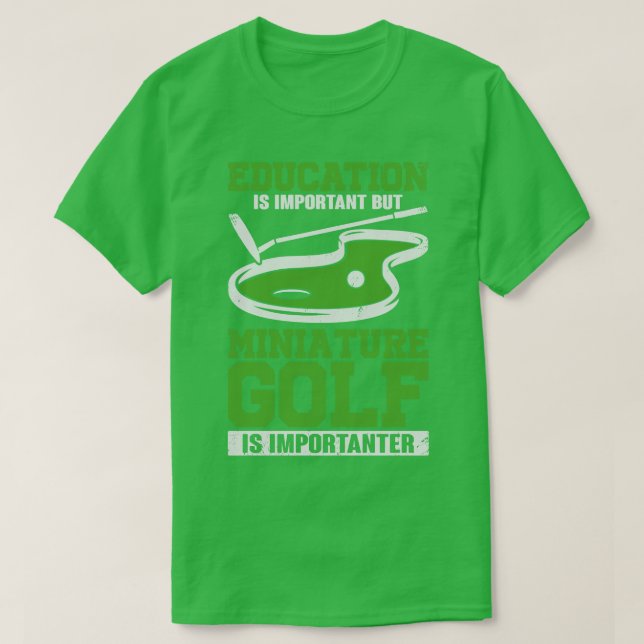 Funny Miniature Crazy Golf Player  T-Shirt (Design Front)