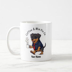 Funny Miniature Pinscher Dog Business Suit Coffee Mug