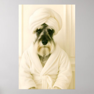 Funny Miniature Schnauzer Bathroom Print