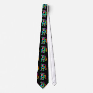 Funny Miniature Schnauzer Dog Abstract Art Tie