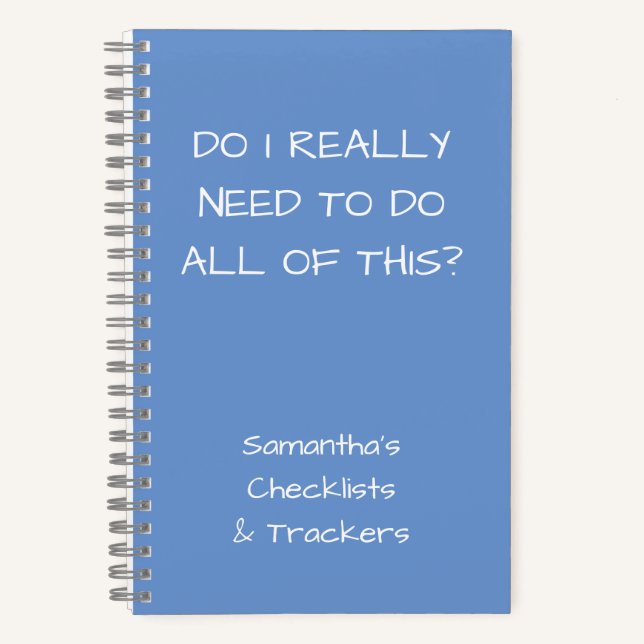 Funny Minimalist Blue To Do Checklist Small Notebook (Front)