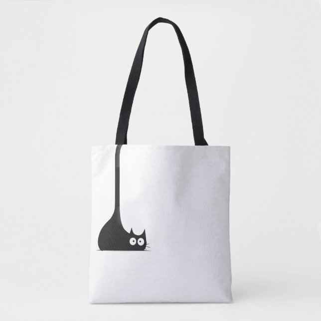 Funny Minimalist Cat Lover Gift Tote Bag (Front)