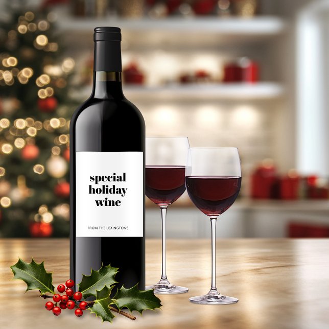 Funny Minimalist Christmas Humour Holiday Wine Label (Funny Minimalist Christmas Humor Holiday Wine Label)