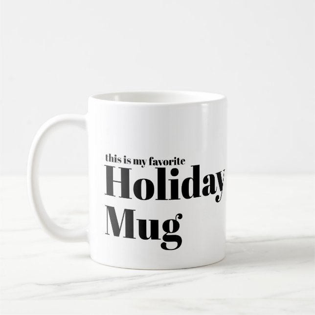Funny Minimalist Christmas Pun Holiday Photo Coffee Mug (Left)