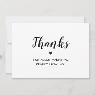 funny minimalist heart employee appreciation thank you card
