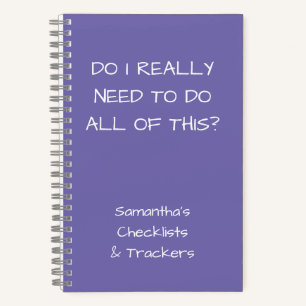Funny Minimalist Periwinkle To Do Checklist Small Notebook
