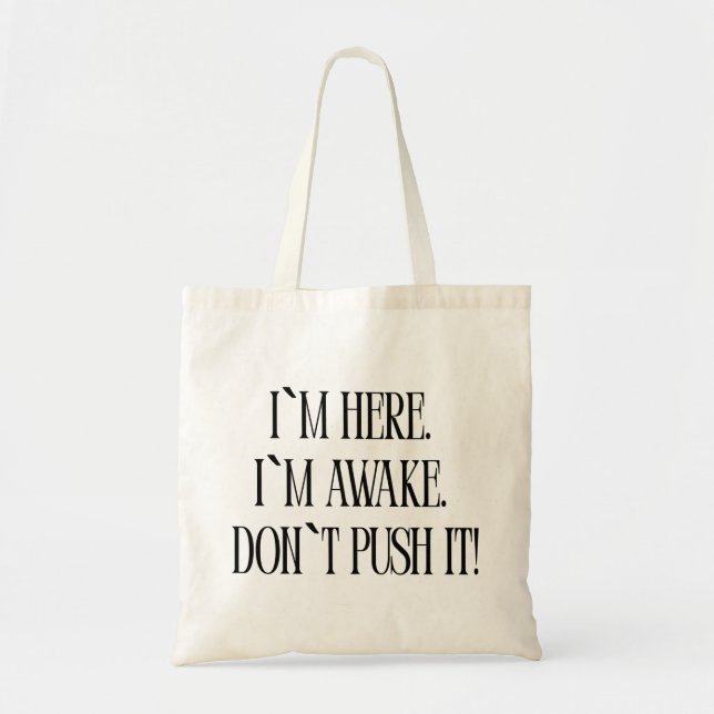 Funny Minimalist Tote Bag (Front)