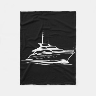 Funny Minimalist Yacht Simple Boat Yacht Fleece Blanket