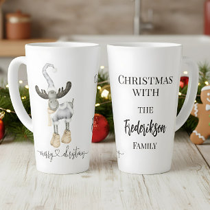 Funny Minimalistic Nordic Merry Christmas Latte Mug