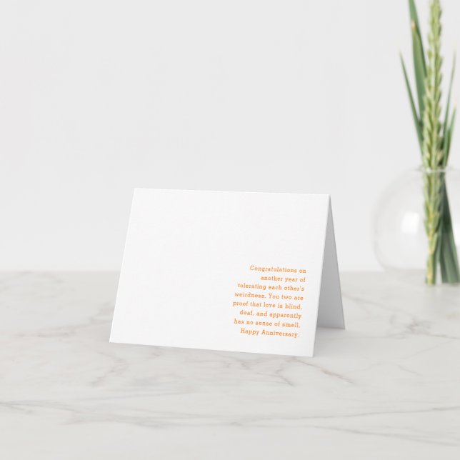 Funny Minimalistic Wedding Anniversary Card (Front)